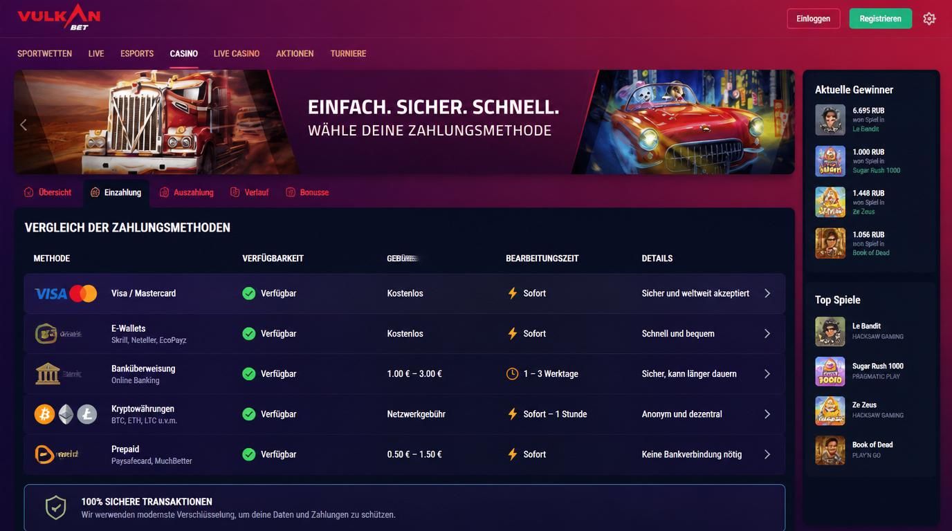 Vergleich mehrerer Einzahlungsmethoden mit jeweiligen Vor- und Nachteilen
