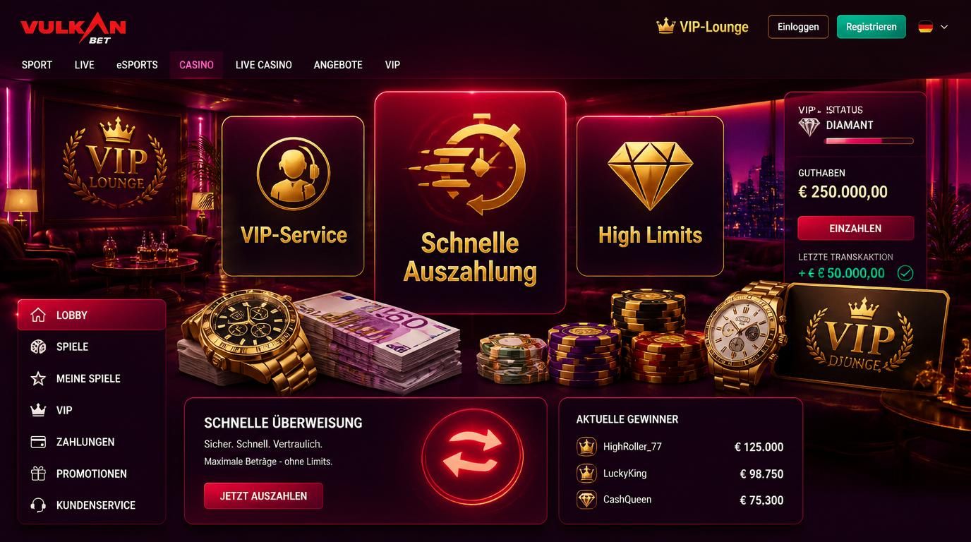 Luxus VIP Umfeld und schnelle Auszahlung für High-Roller