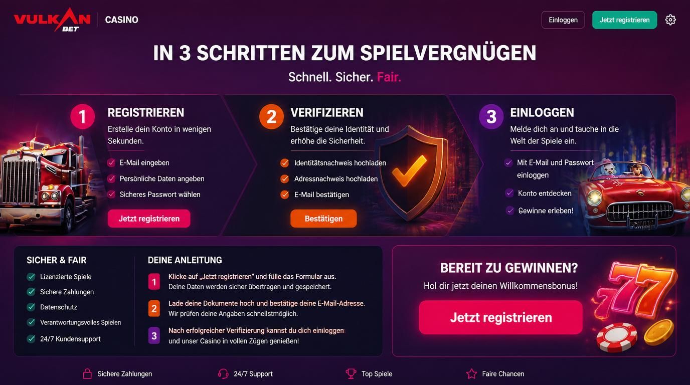Schrittweise Anleitung in drei einfache Schritte auf Deutsch